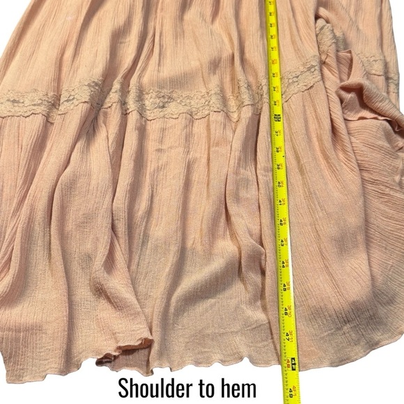 L Love Fairy Ethereal Cottagecore Peasant Bohemian Tiered Gauzy Maxi Dress M - Picture 12 of 12